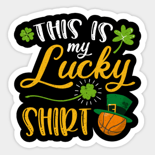 Basketball This is My Lucky Shirt St Patrick's Day Sticker